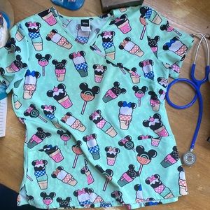 DISNEY Ice Cream Mickey scrub top!